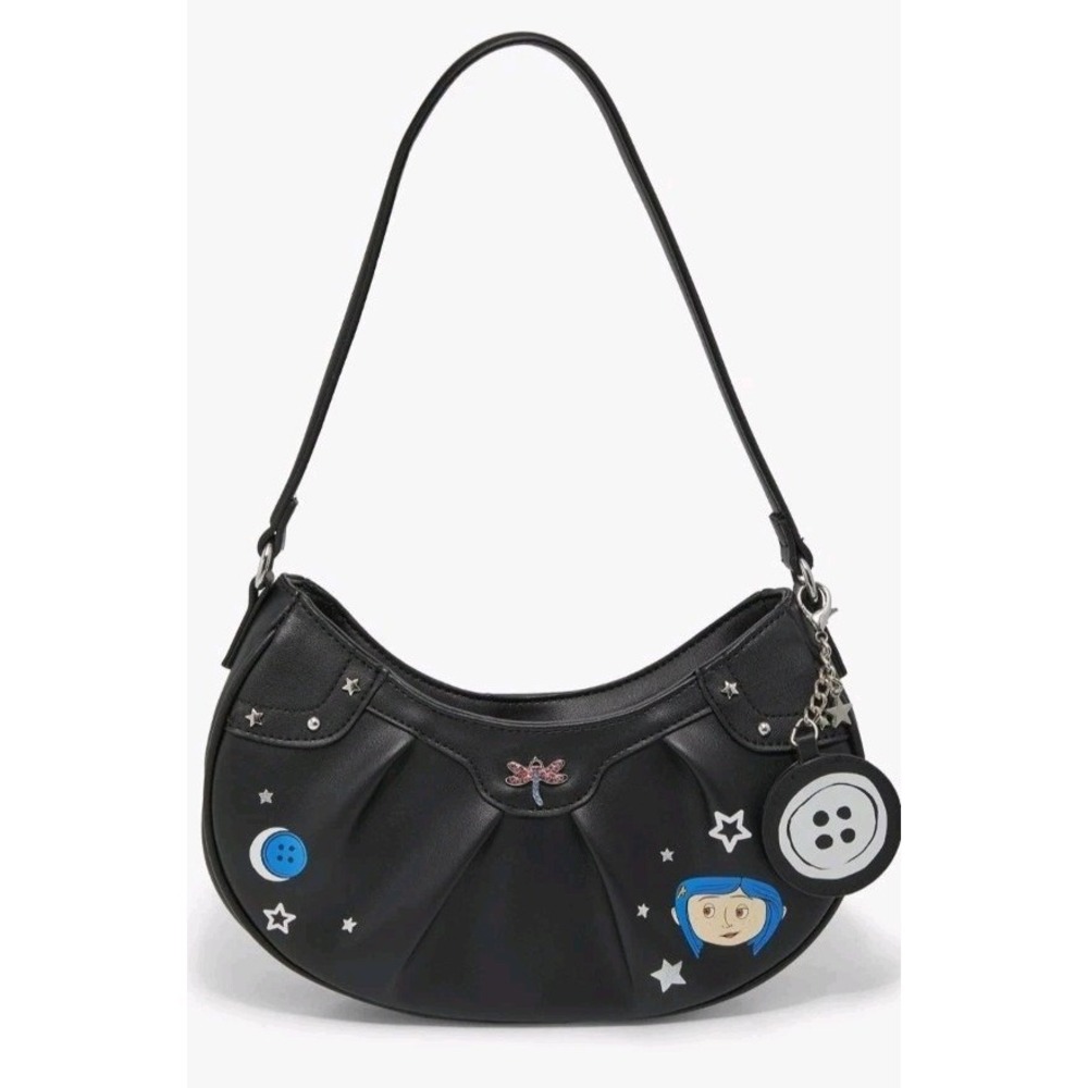 NWT Coraline Key Chain Glow-In-The-Dark Shoulder Bag Purse Whimsigoth‎ Grunge